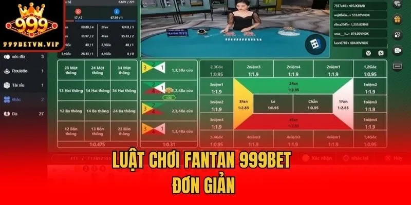 Luật chơi Fantan 999bet đơn giản